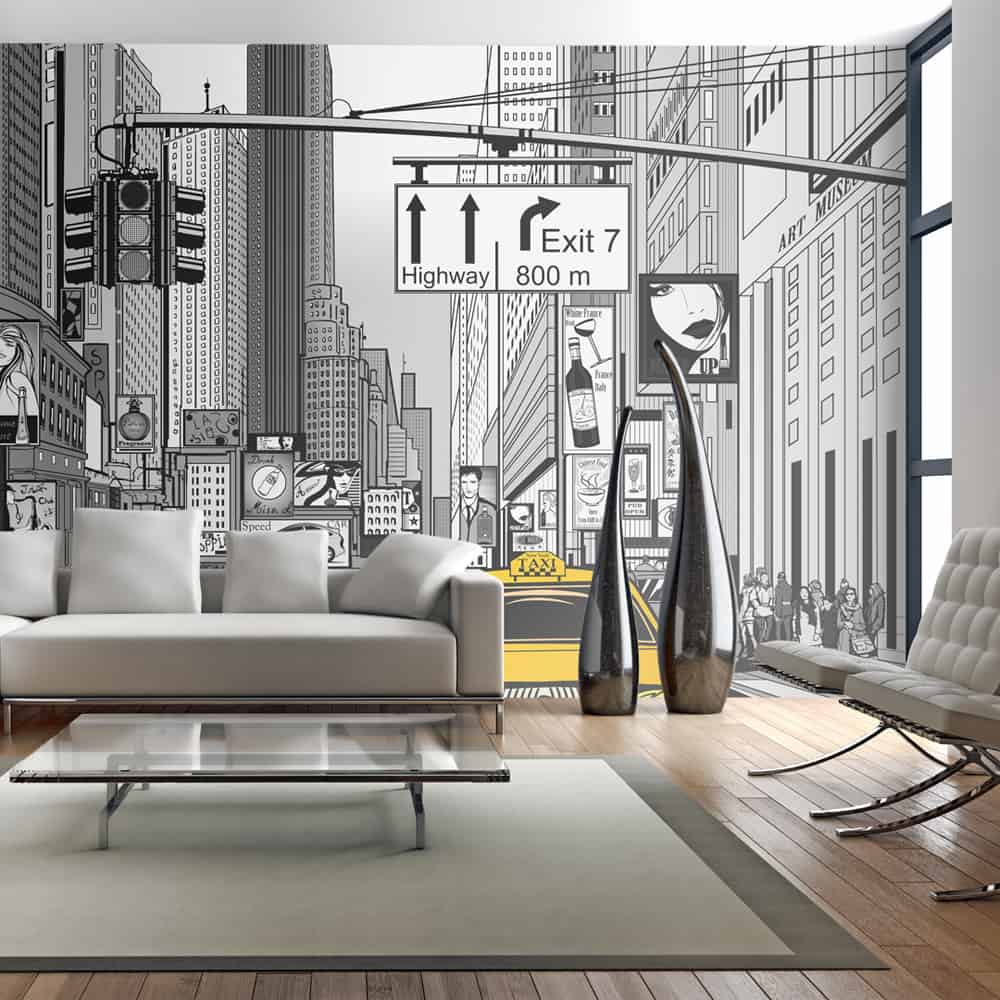 Fototapet Gule taxaer i NYC (ekstra stor)