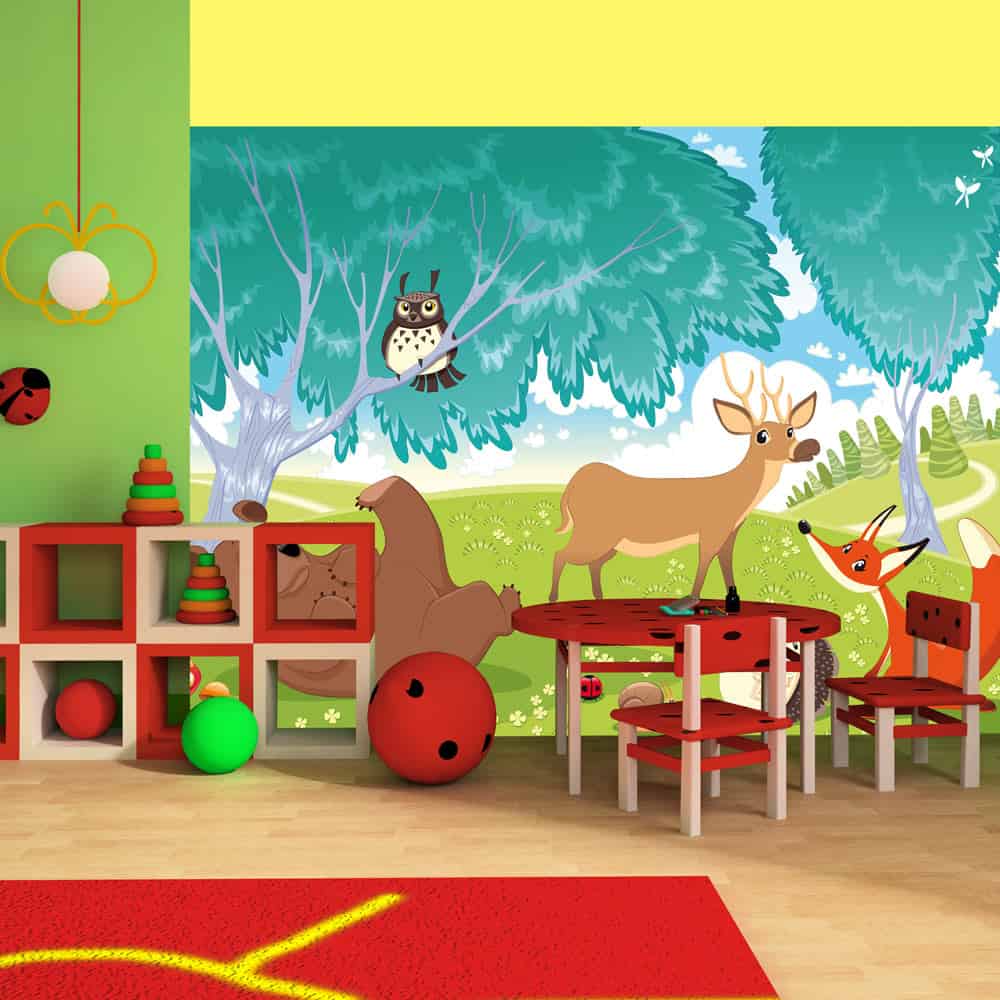 Fototapet Dyrene fra skoven