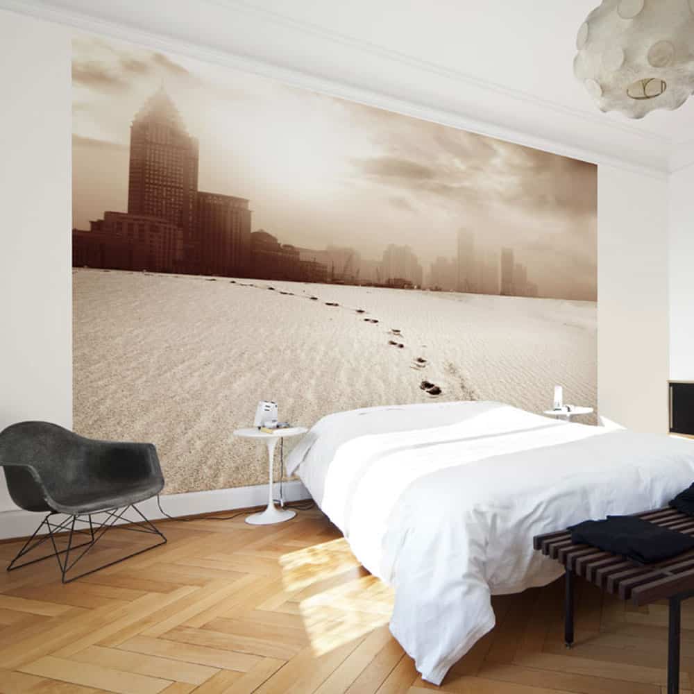 Fototapet Storbyens fodspor