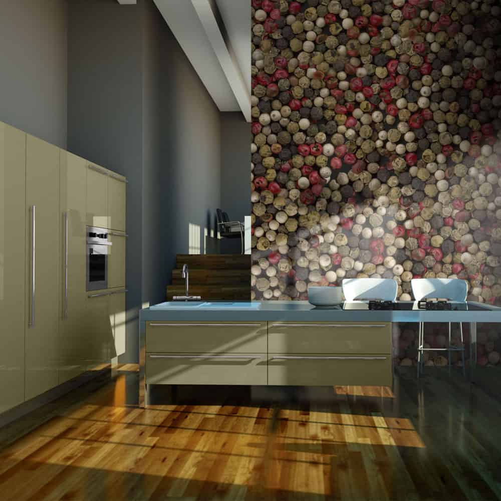 Fototapet Mosaik af farvet peber