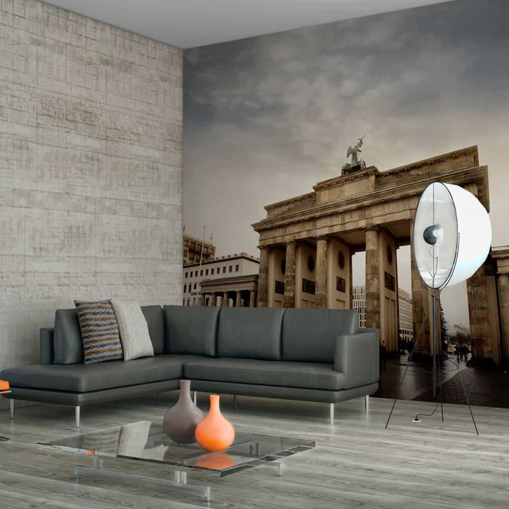 Fototapet Turister tæt på Brandenburger Tor