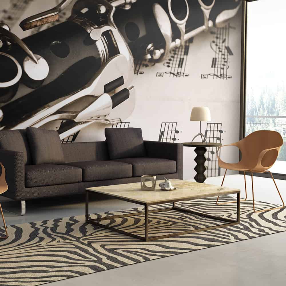 Fototapet Clarinet and music notes