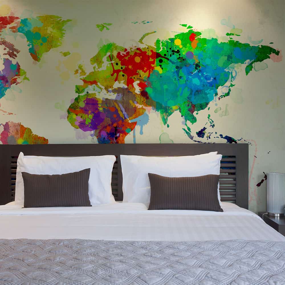 Fototapet Paint splashes map of the World