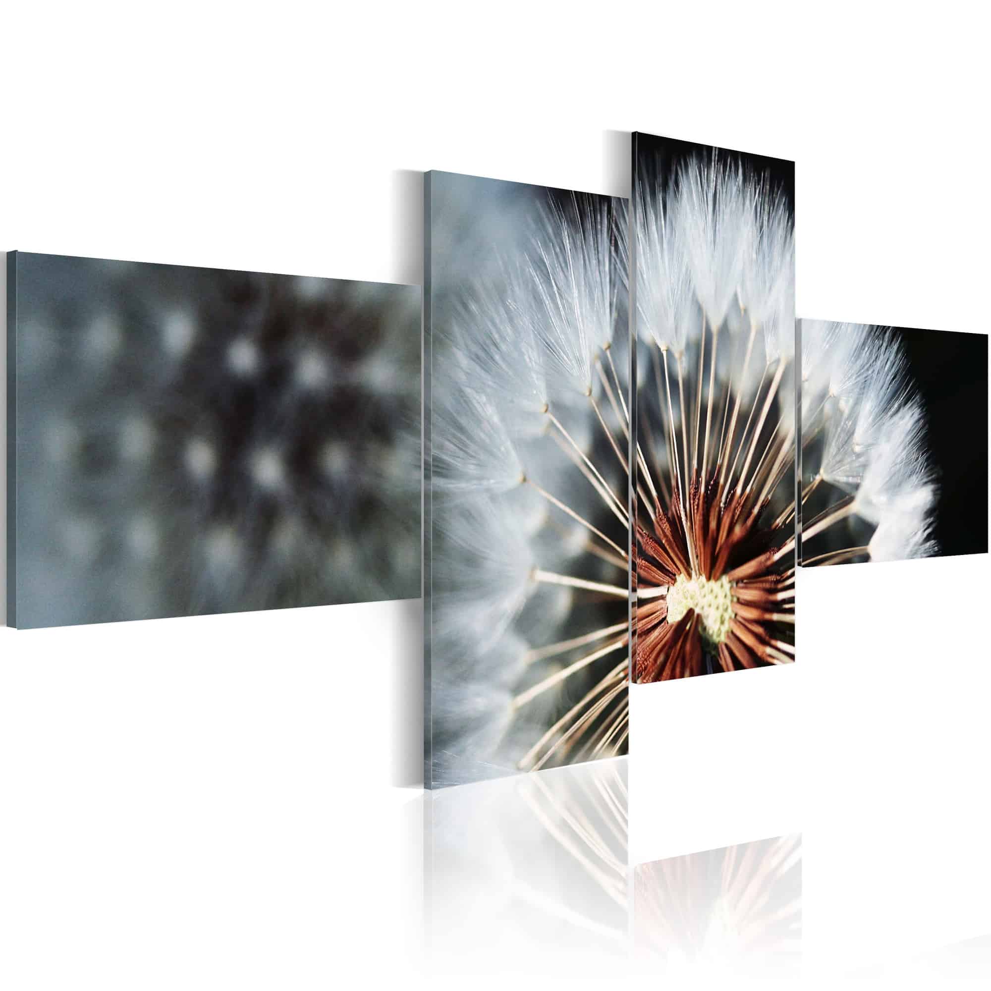 Lærredstryk Dandelion - 4 stykker