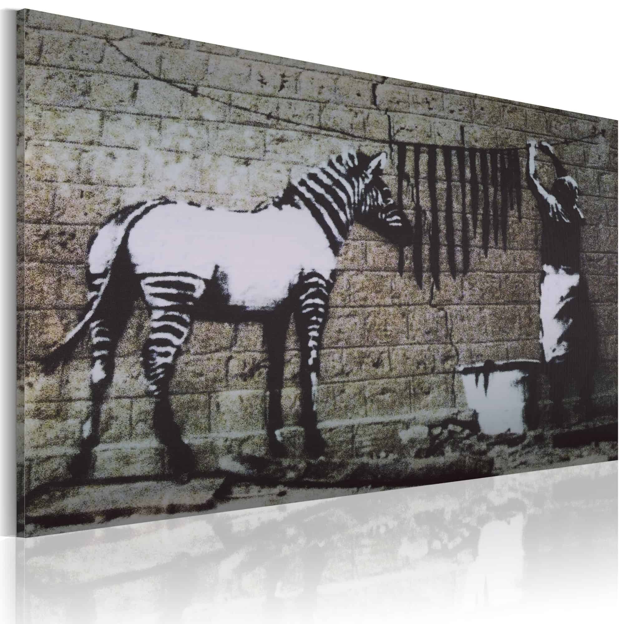 Lærredstryk Zebra vask (Banksy)