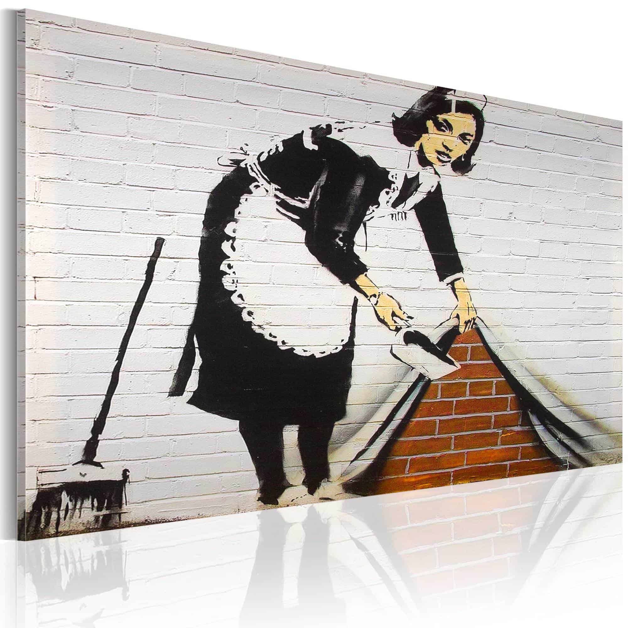 Lærredstryk Cleaning lady (Banksy)