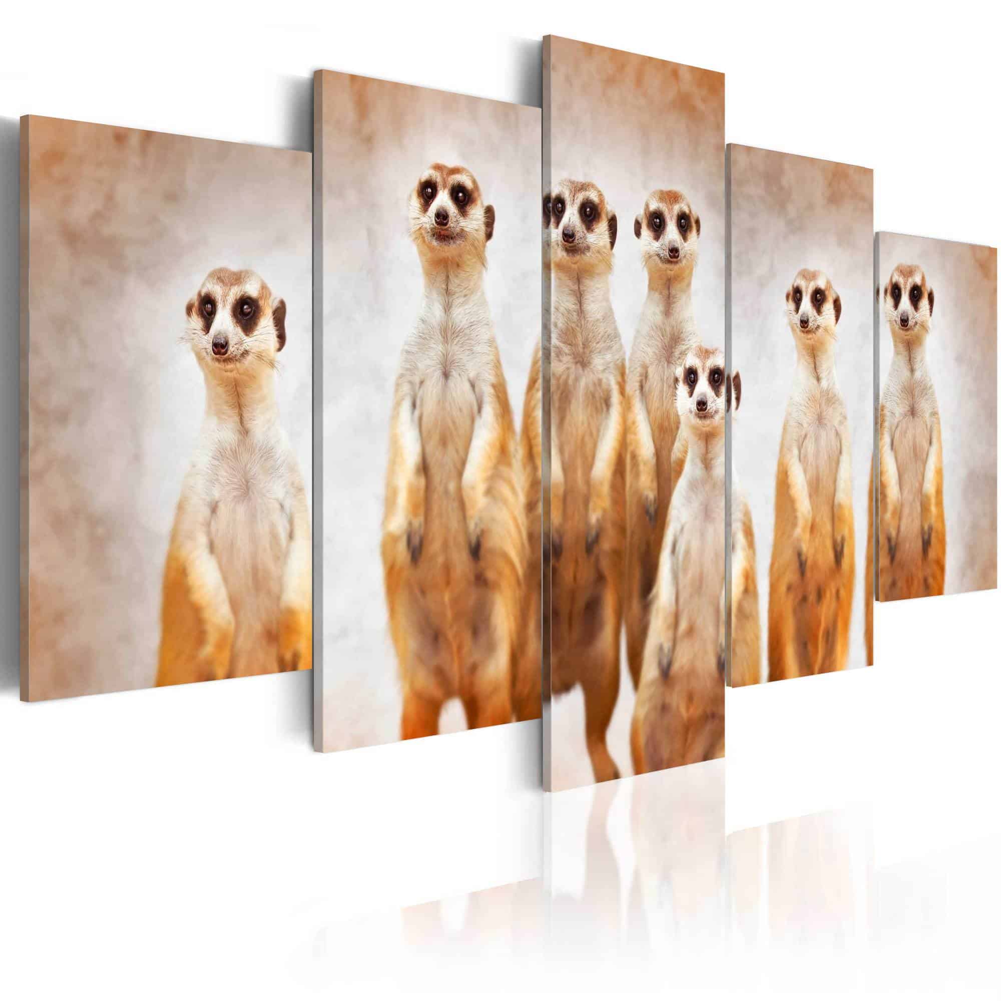 Lærredstryk Family of meerkats