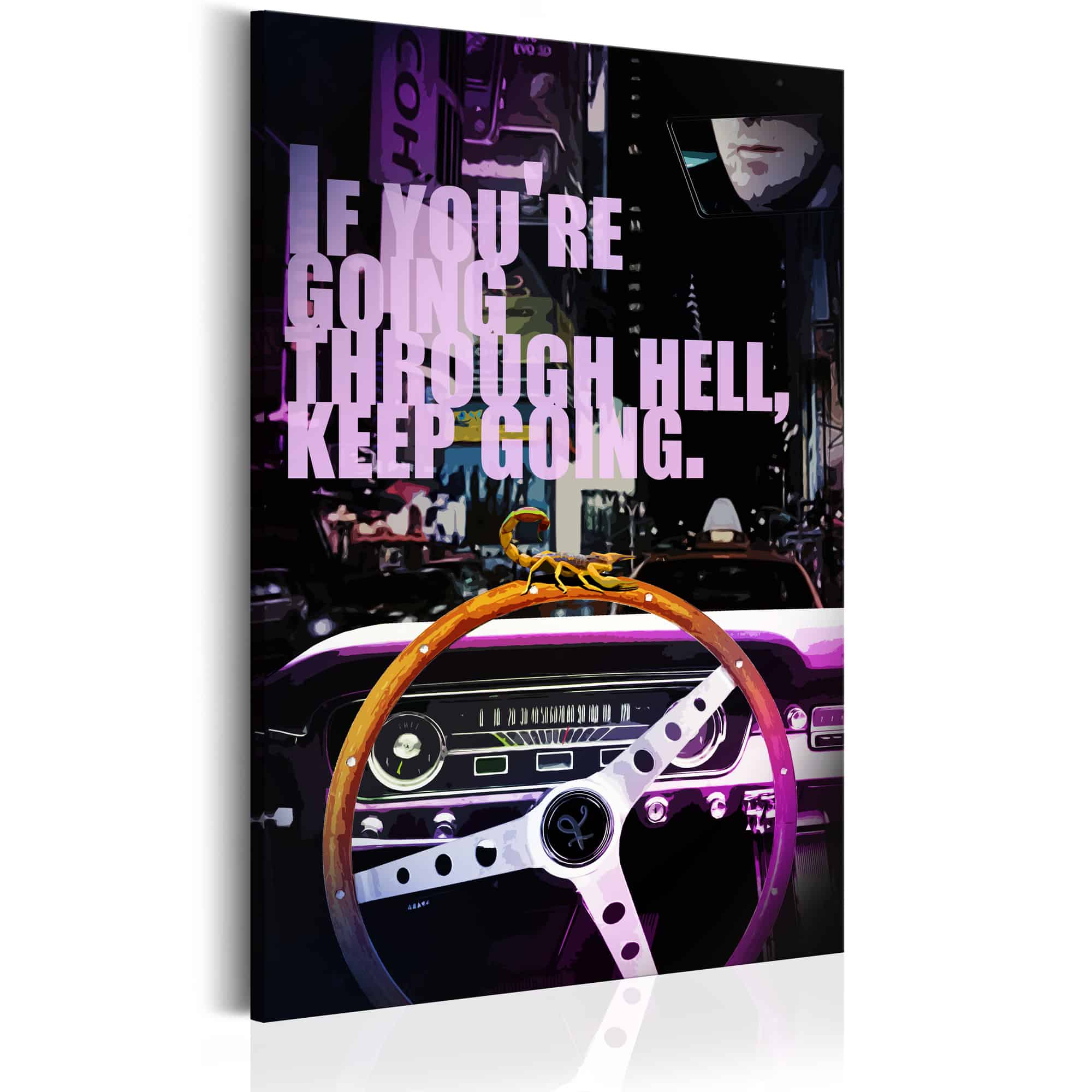 Lærredstryk Night Road