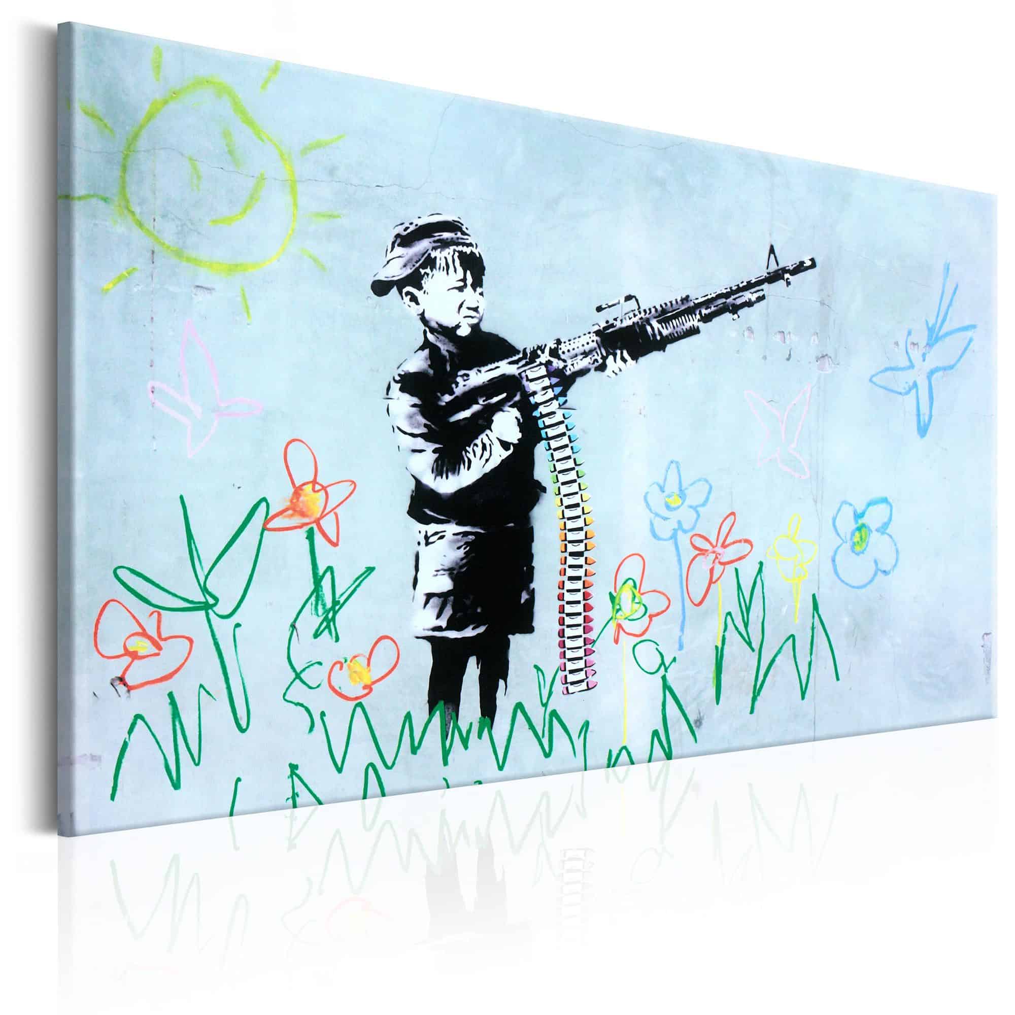 Lærredstryk Boy with Gun by Banksy