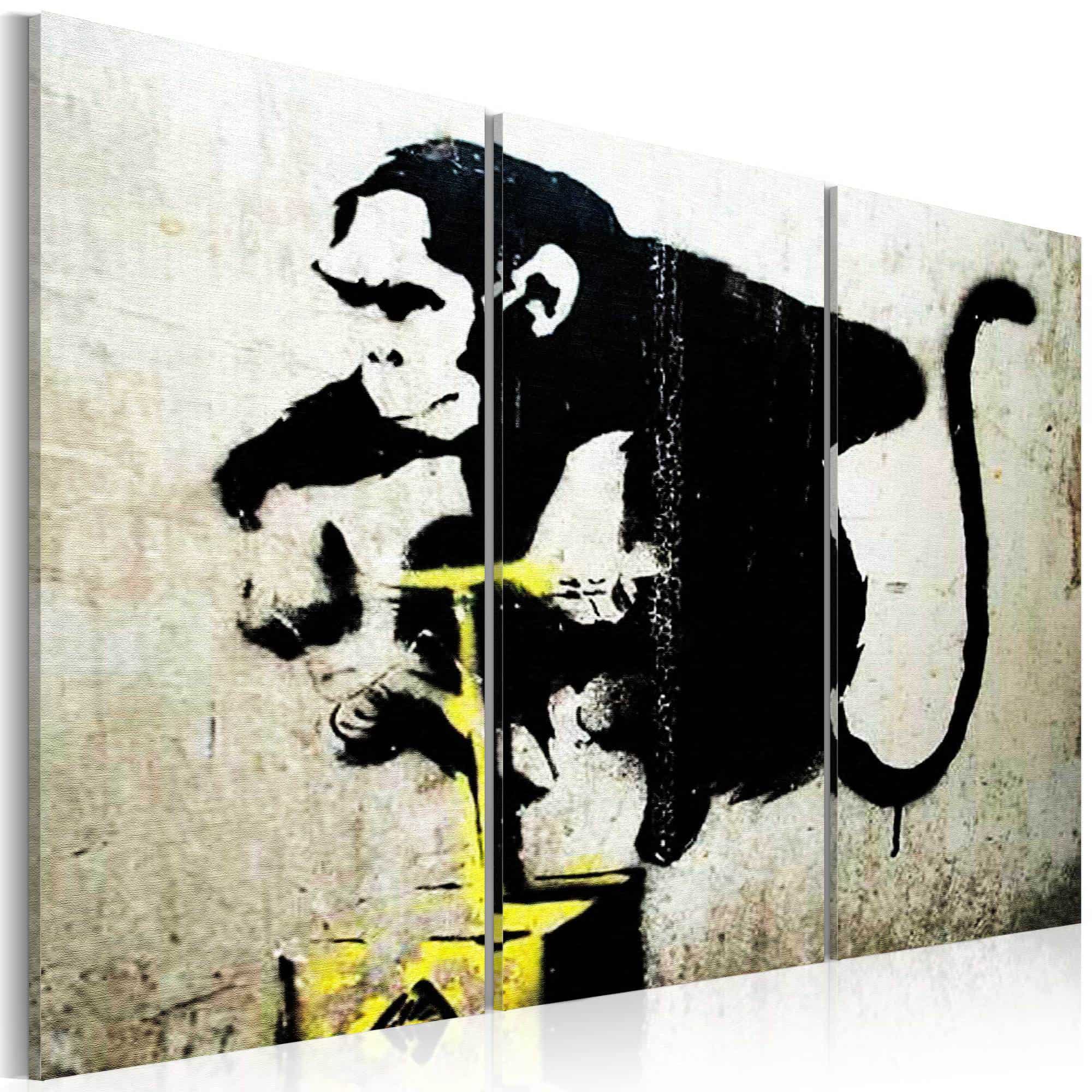 Lærredstryk Monkey TNT Detonator by Banksy