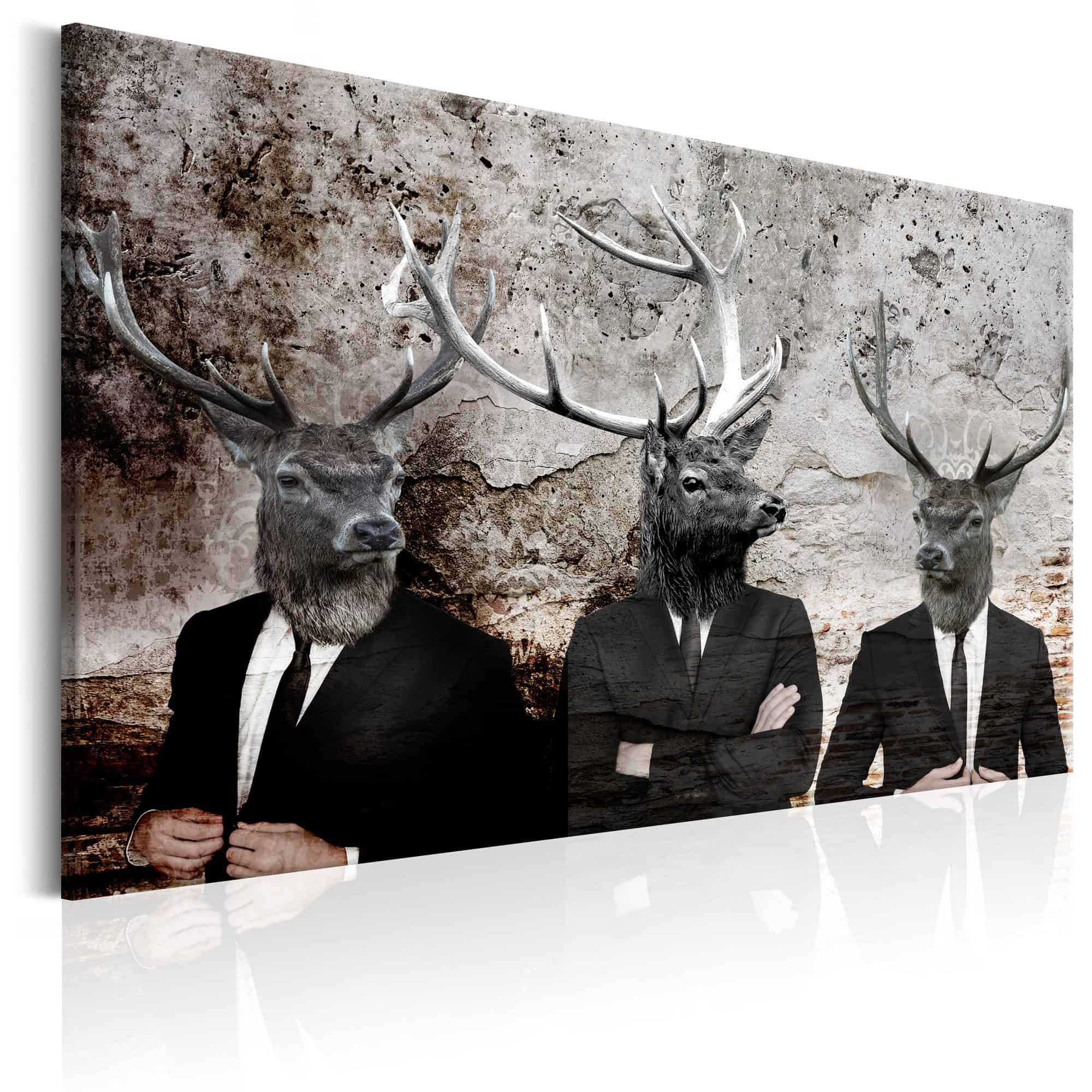 Lærredstryk Deer in Suits