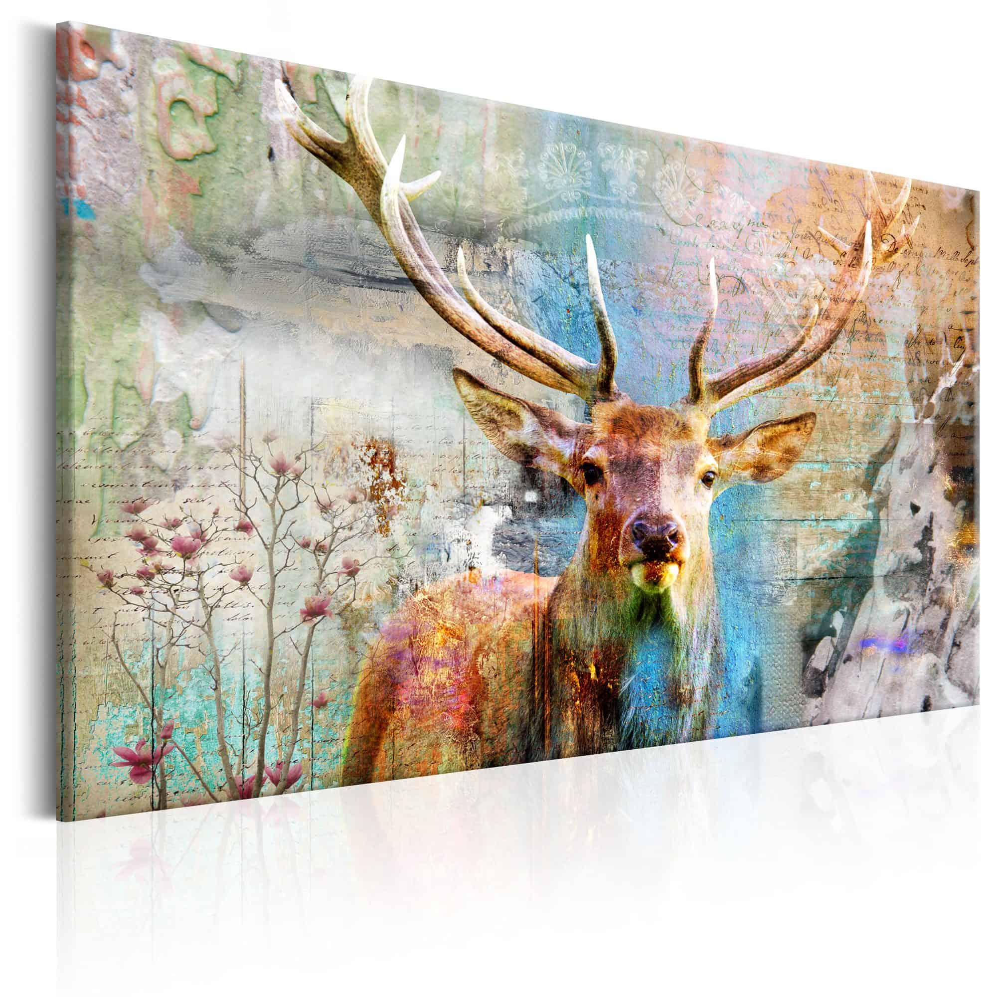 Lærredstryk Deer on Wood