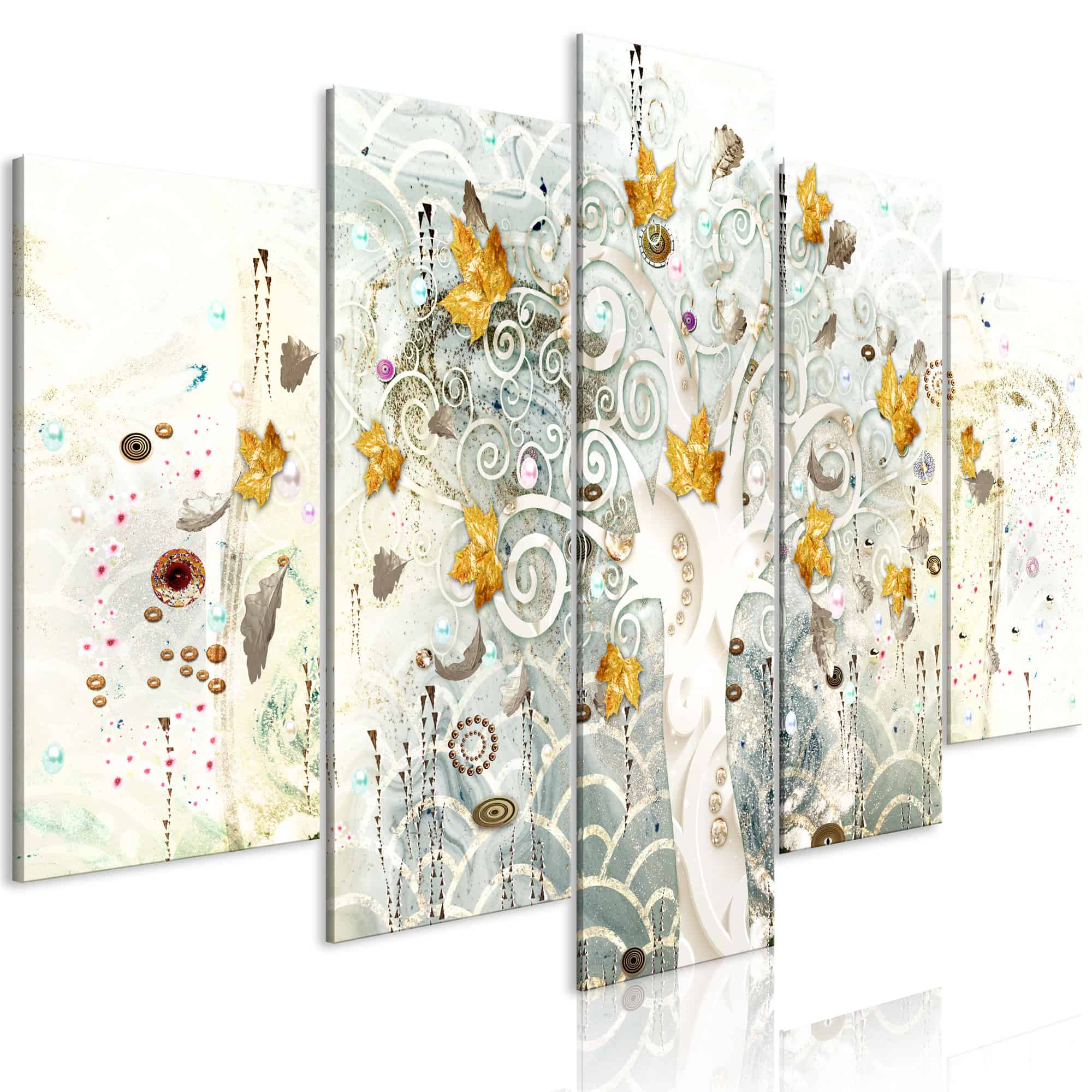 Lærredstryk Autumn Leaves (5 dele)