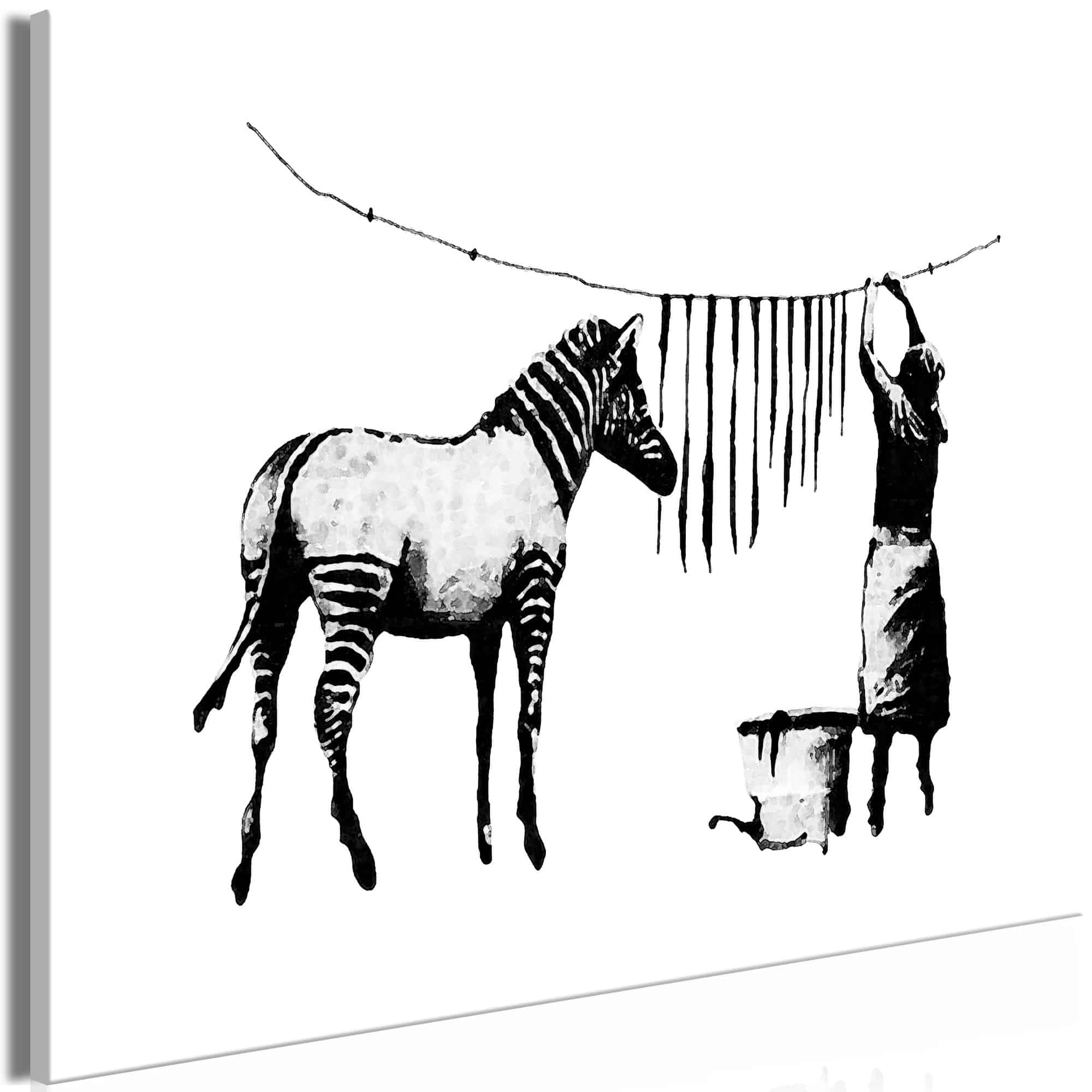 Lærredstryk Banksy: Washing Zebra (1 del)