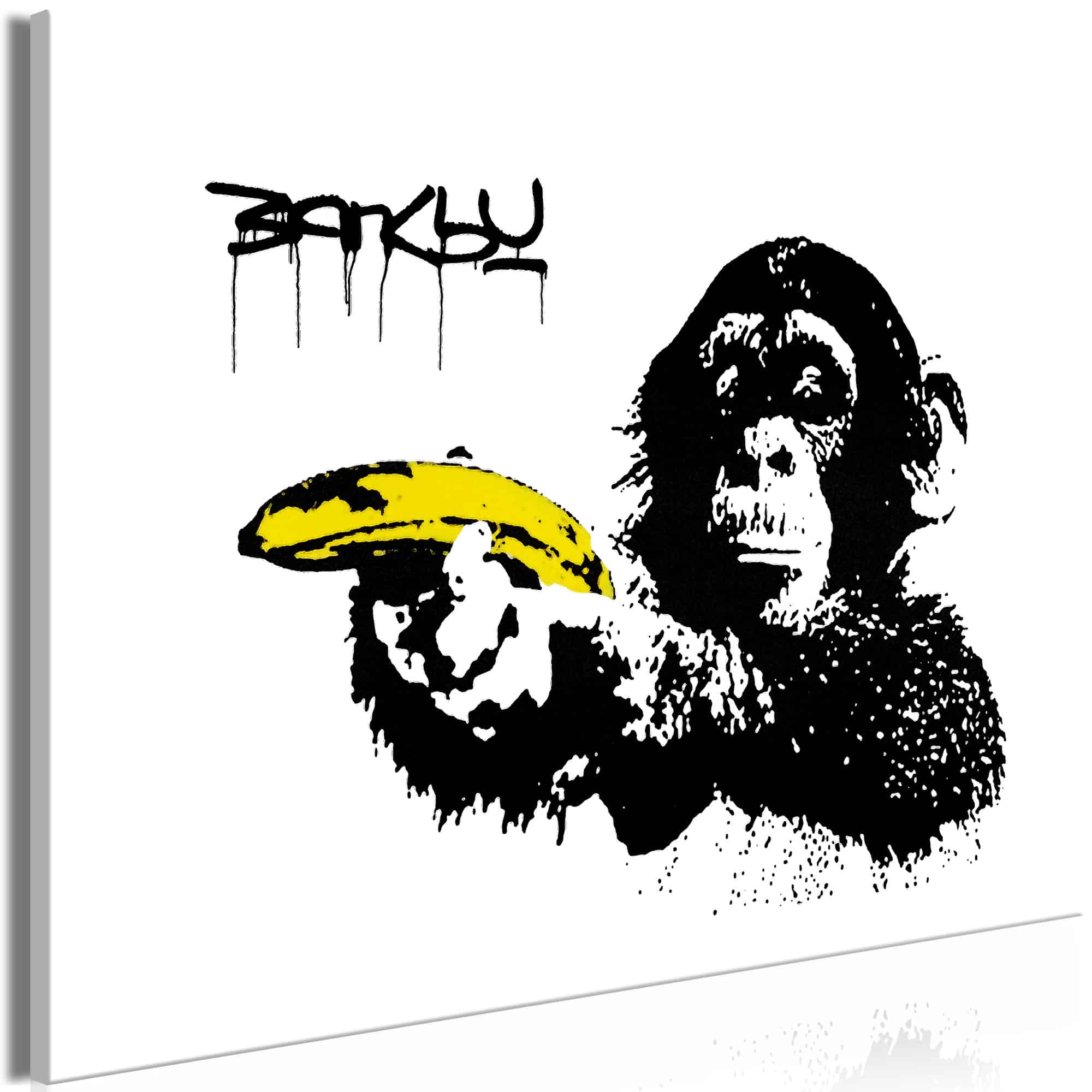 Lærredstryk Banksy: Monkey with Banana (1 del)