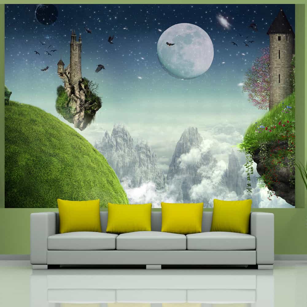 Fototapet Flight over the mountains