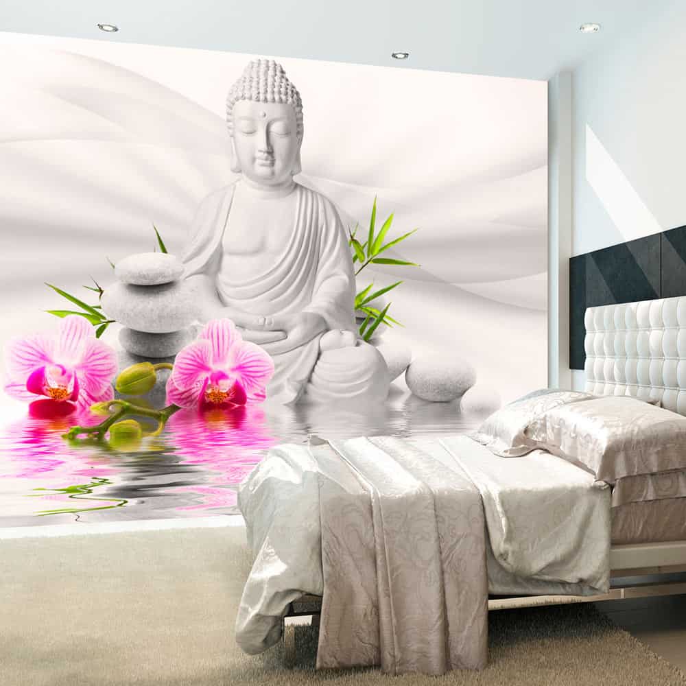 Fototapet Buddha and Orchids