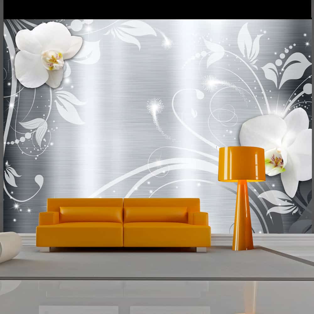 Fototapet Orchids on steel