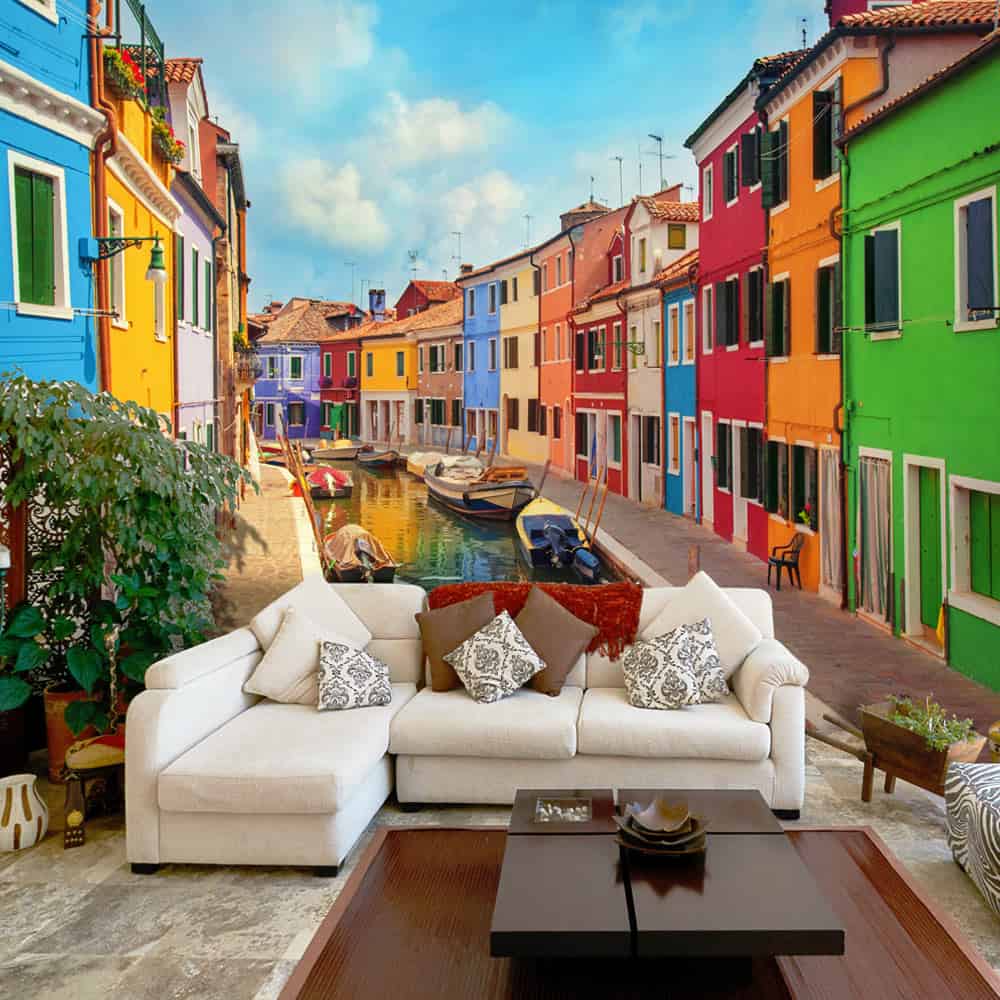Fototapet Colorful Canal in Burano