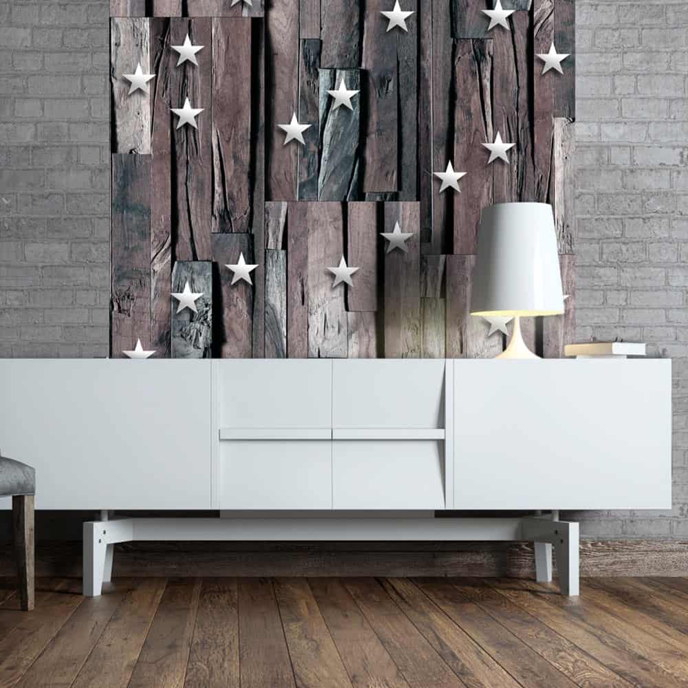 Tapet Stars on Wood