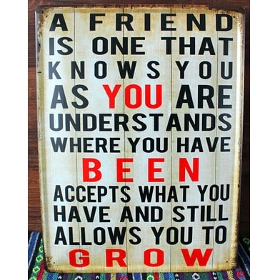 Emaljeskilt A friend is one that knows you