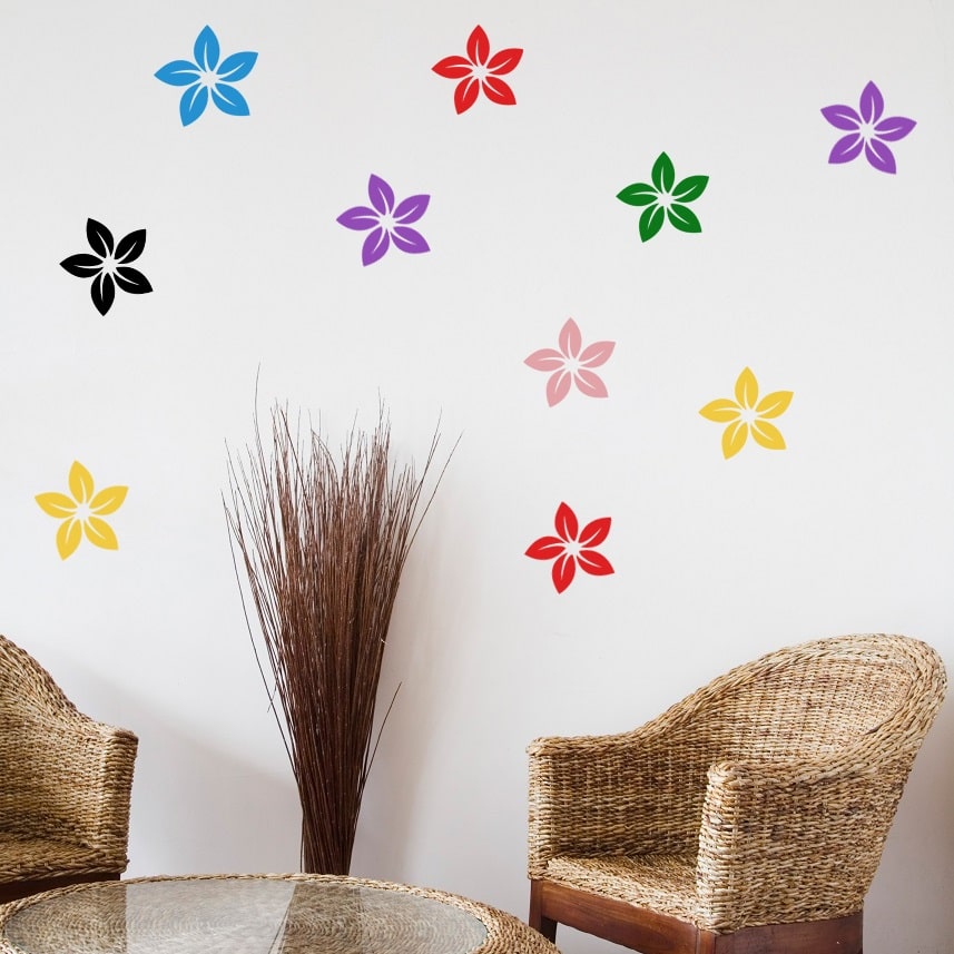 Wallsticker Blomster i forskellige farver