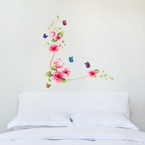 Wallsticker Blomster & Sommerfugle