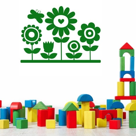 Wallsticker Blomster til børneværelset