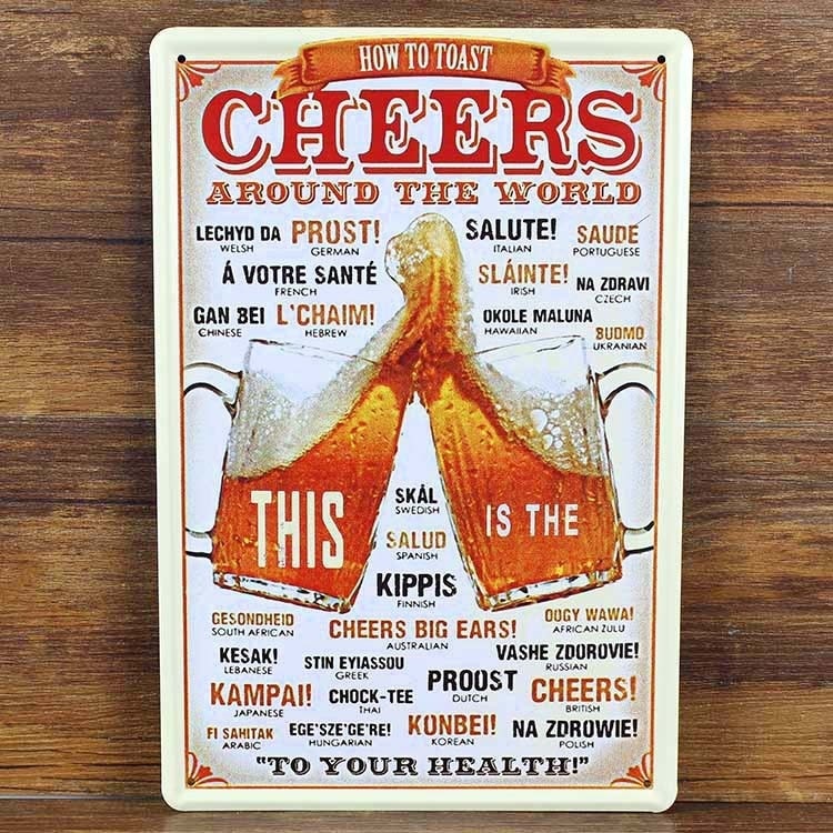 Emaljeskilt Cheers around the world