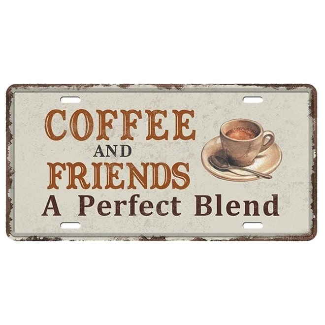 Emaljeskilt Coffee and Friends - a perfect Blend