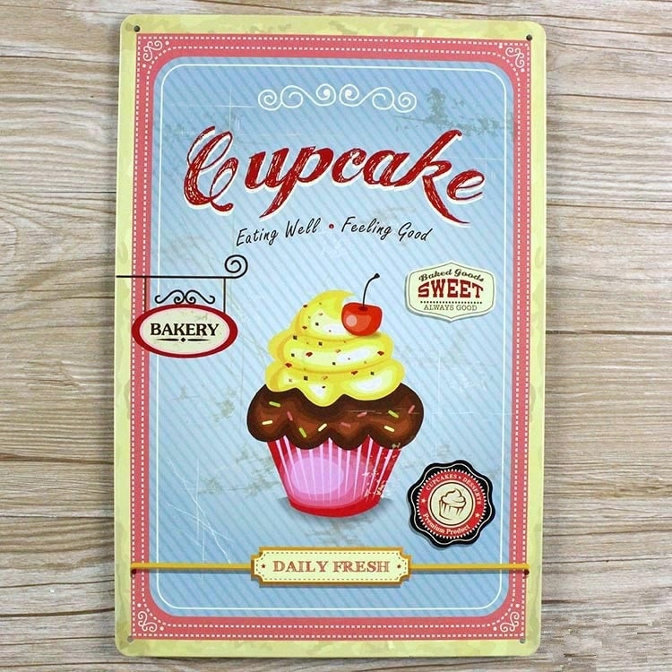 Emaljeskilt Cupcake - Daily fresh