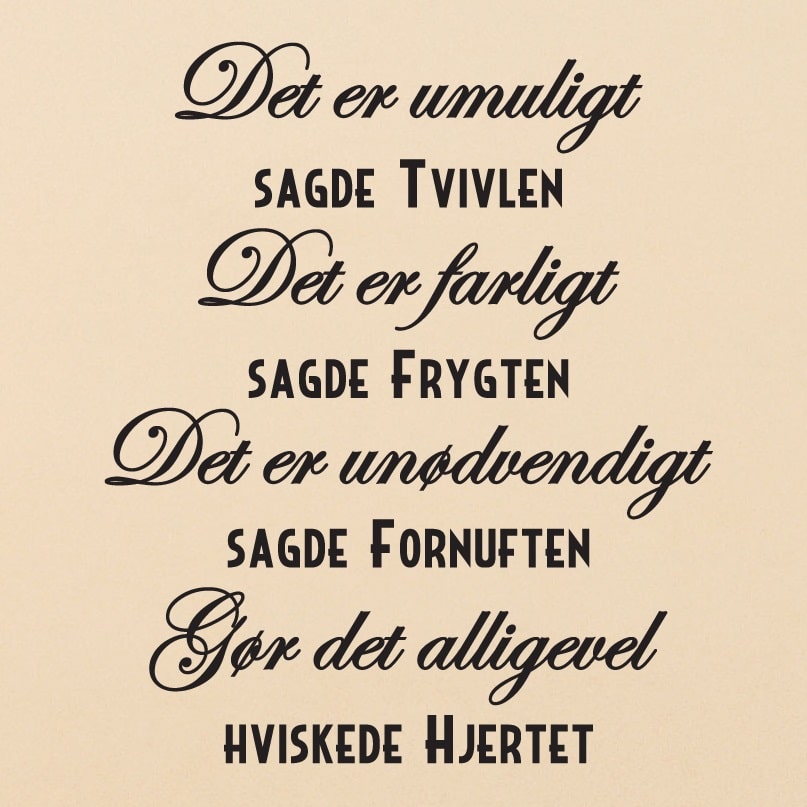 Wallsticker "Det er umuligt", sagde Tvivlen