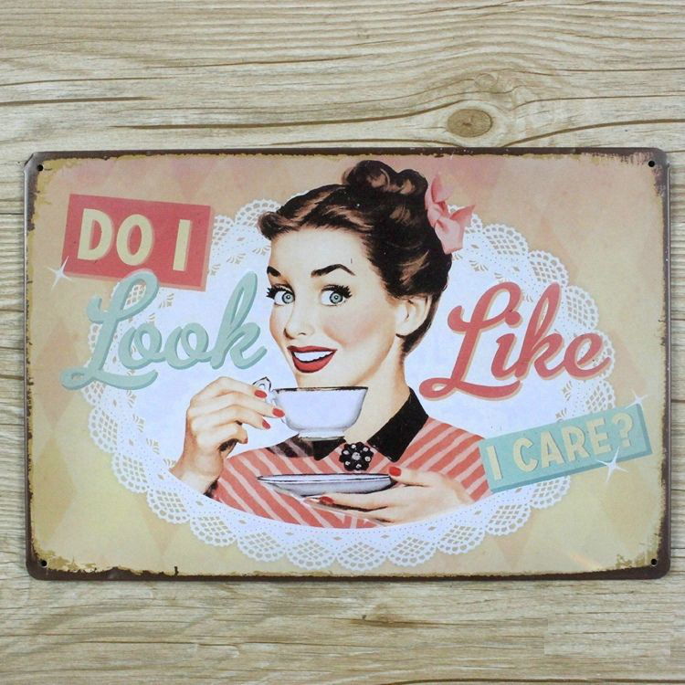 Emaljeskilt Do I look like I Care?