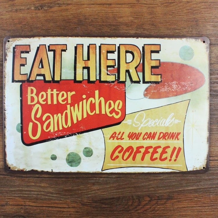 Emaljeskilt Eat here