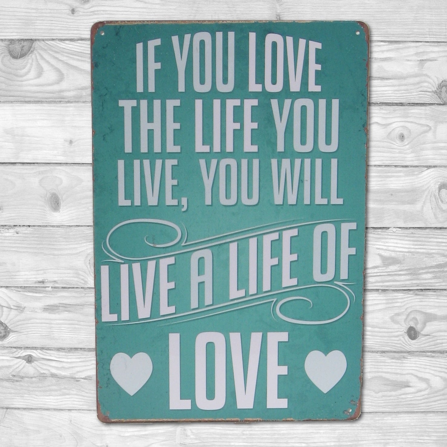 Emaljeskilt Live a life of Love