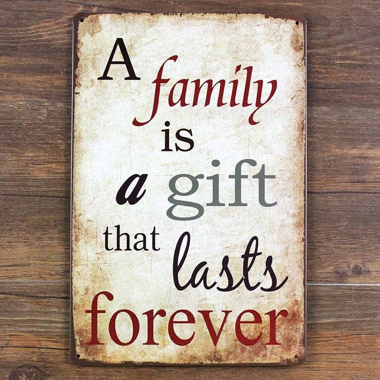 Emaljeskilt Family is a gift