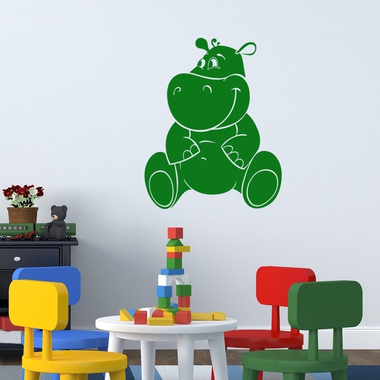 Wallsticker Flodhest