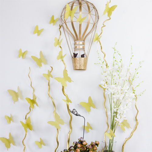 Wallsticker 3D Sommerfugle - Med Glimmer (Guld/Sølv)