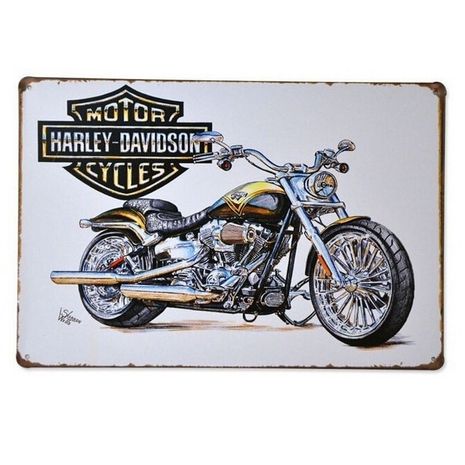 Emaljeskilt Harley Davidson