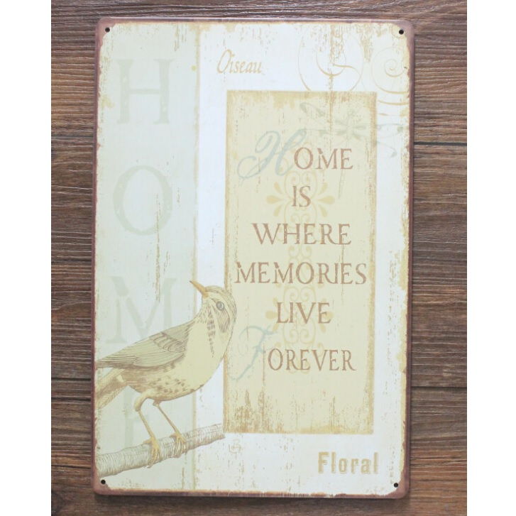 Emaljeskilt Home is where Memories Live