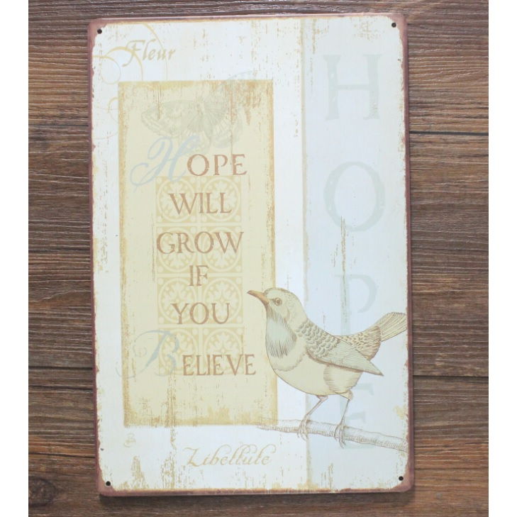 Emaljeskilt Hope will Grow if You Believe