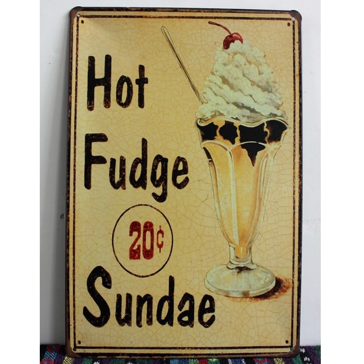 Emaljeskilt Hot fudge sundae