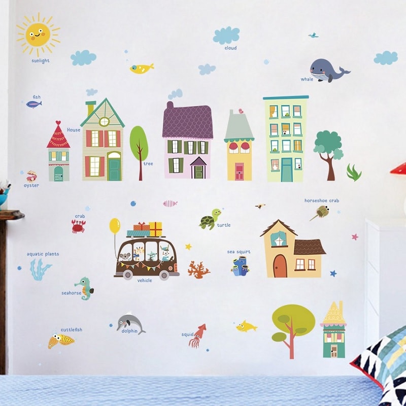 Wallsticker Huse og dyr