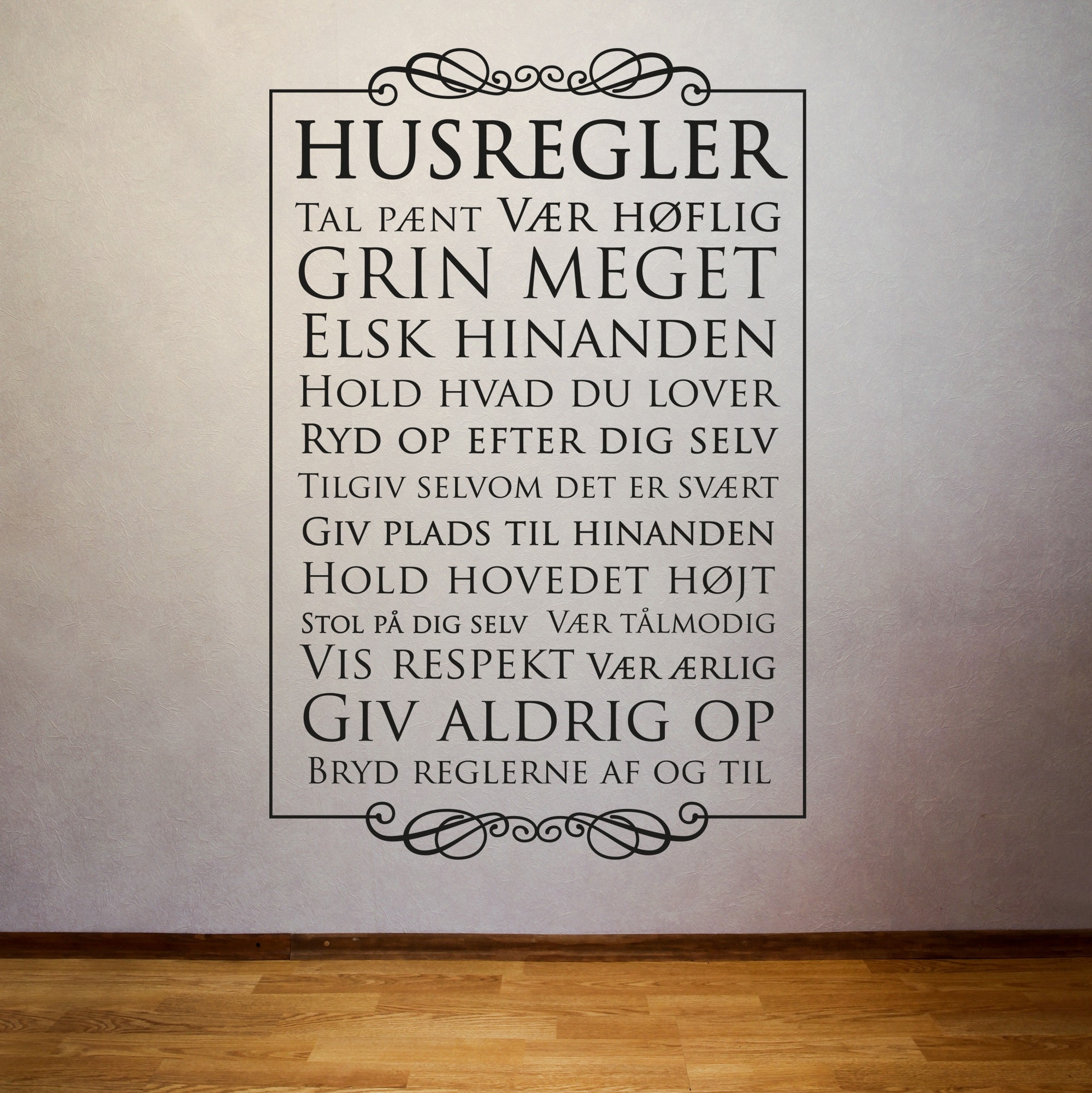 Wallsticker Husregler
