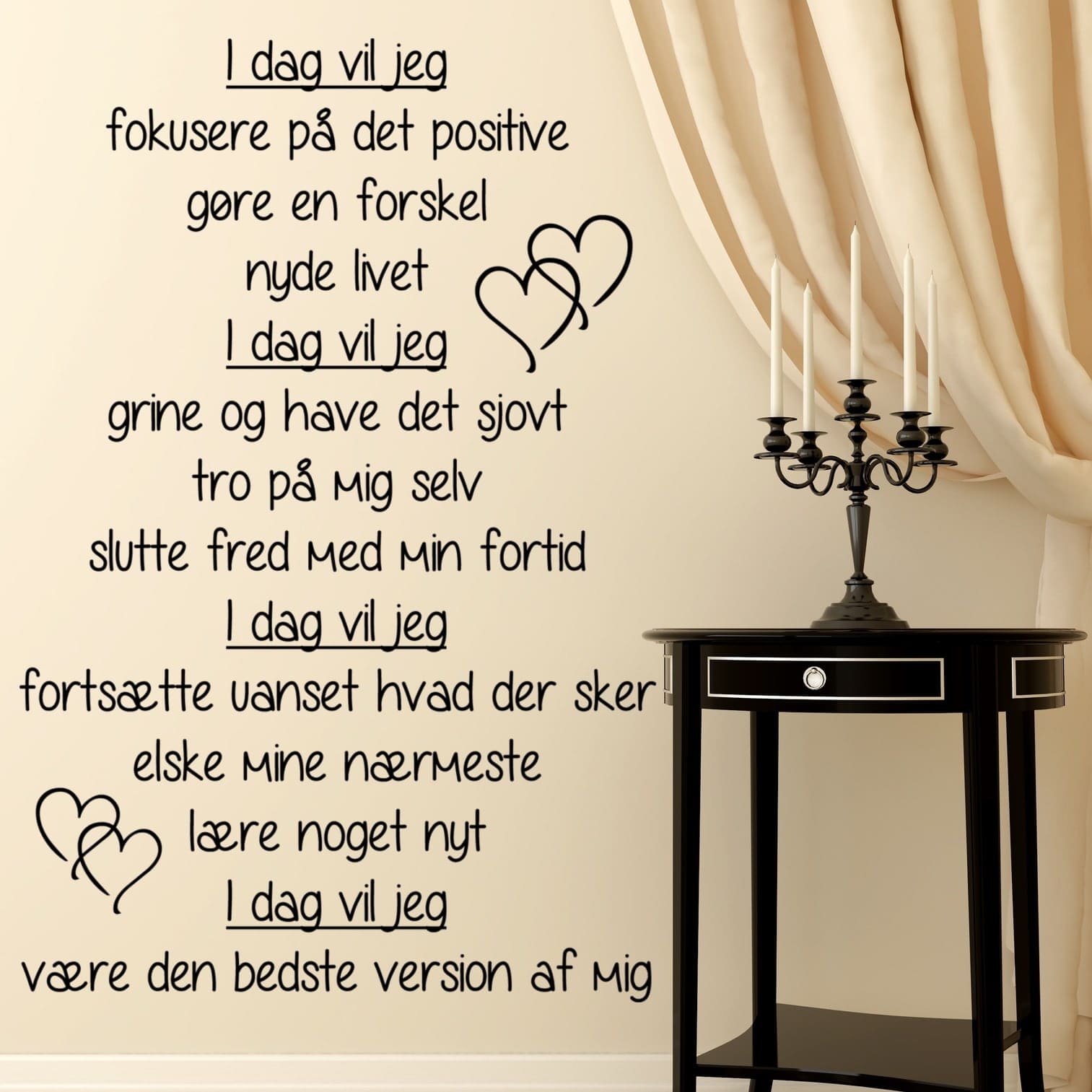 Wallsticker I dag vil jeg...