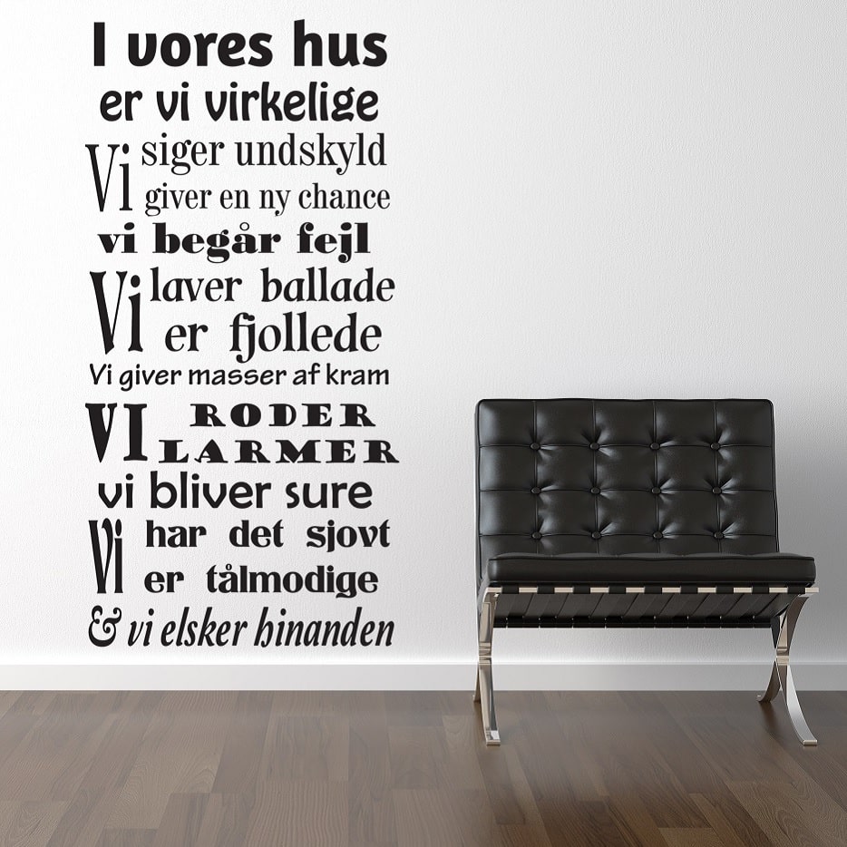Wallsticker I vores hus...