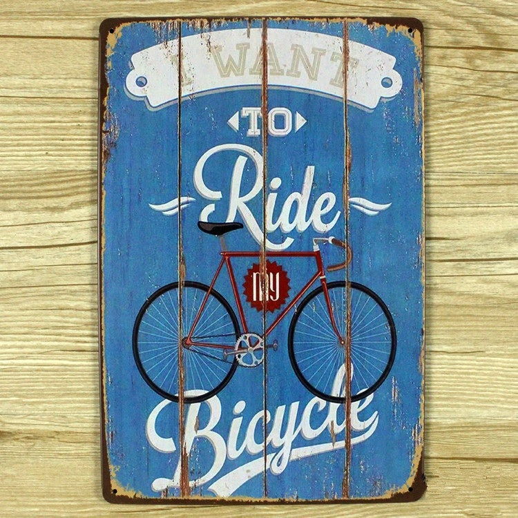 Emaljeskilt I want to ride my Bicycle