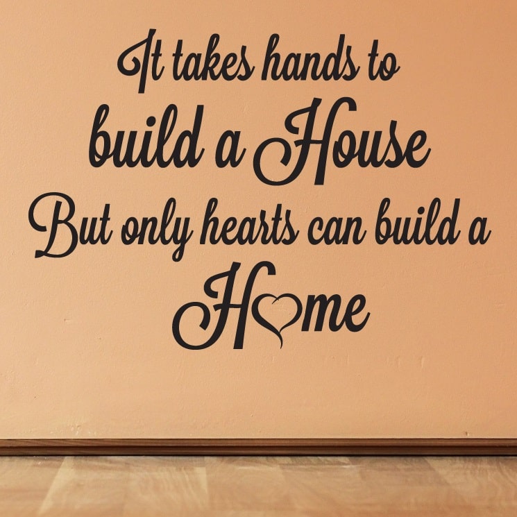 Wallsticker Only Hearts can build a Home