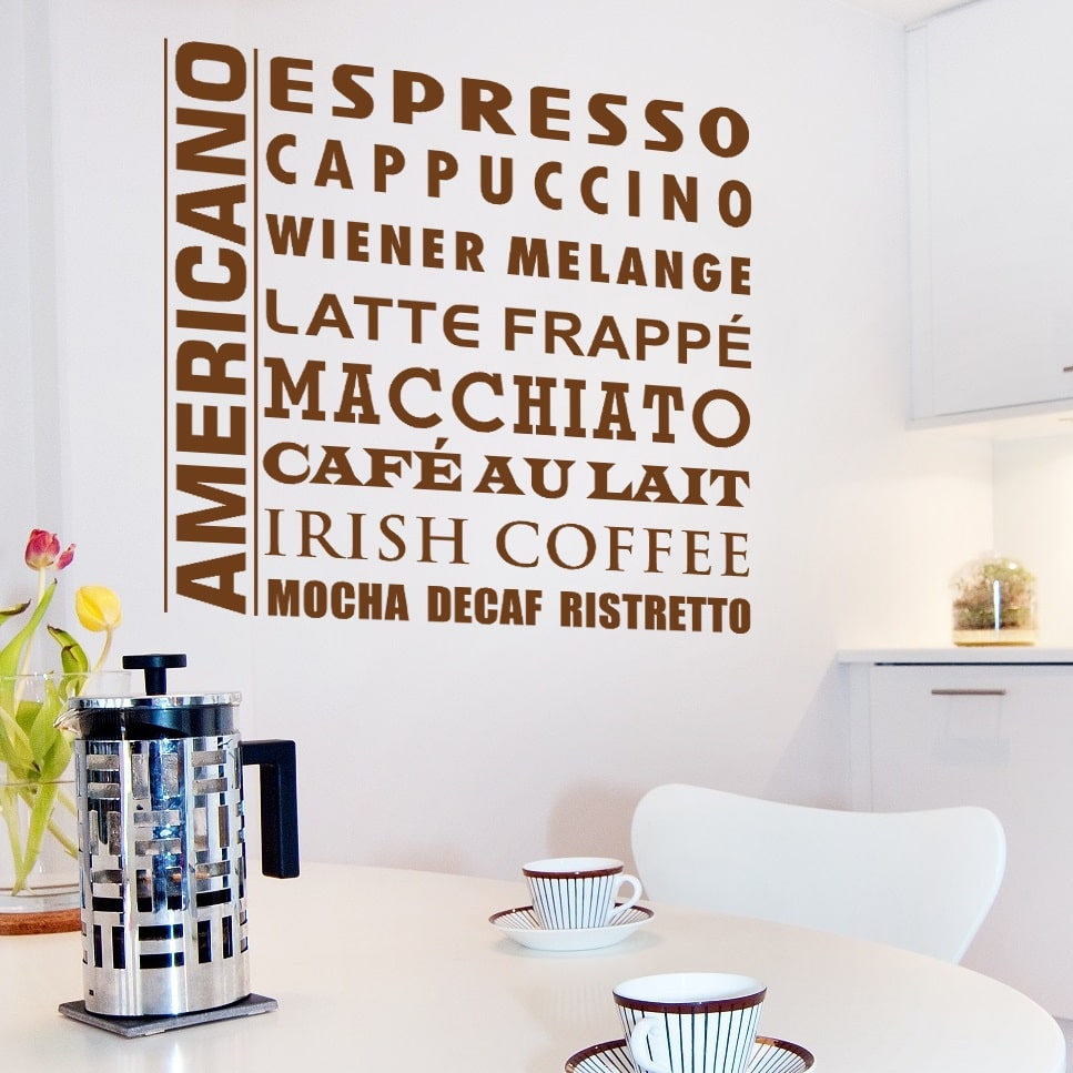 Wallsticker Kaffe på flere måder