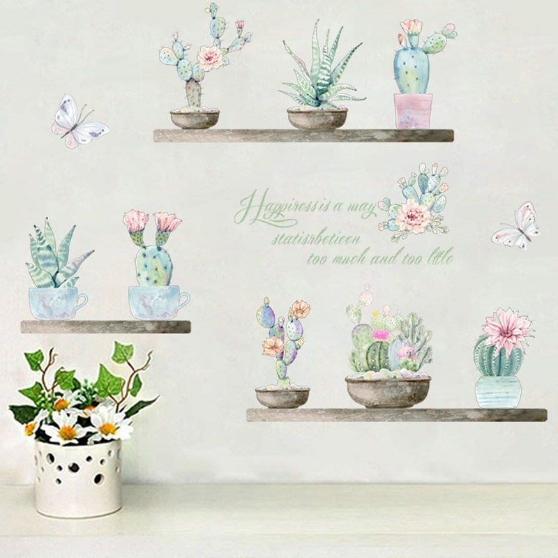 Wallsticker Kaktusser i potter